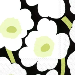 IHR Ideal Home Range Cocktail Servietten Unikko Black 25 x 25 cm- Servietten