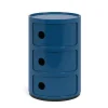 Kartell Componibili Container mit drei Fächern Blau- Beistelltische