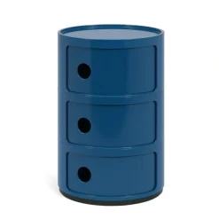 Kartell Componibili Container mit drei Fächern Blau- Beistelltische