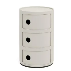 Kartell Componibili Container mit drei Fächern Bio Creme- Beistelltische