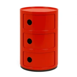 Kartell Componibili Container mit drei Fächern Rot- Beistelltische
