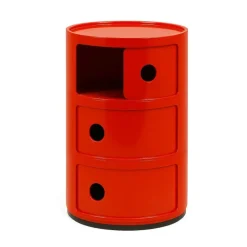 Kartell Componibili Container mit drei Fächern Rot- Beistelltische