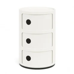 Kartell Componibili Container mit drei Fächern Weiß- Beistelltische