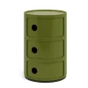 Kartell Componibili Container mit drei Fächern Grün- Beistelltische