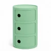 Kartell Componibili Container mit drei Fächern Bio Grün- Beistelltische