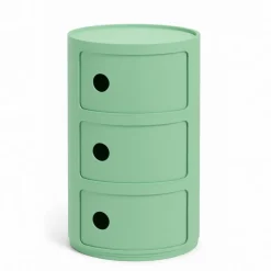 Kartell Componibili Container mit drei Fächern Bio Grün- Beistelltische