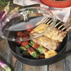 Küchenprofi Provence Bauernpfanne mit Glasdeckel Schwarz 24 cm- Kochgeschirr