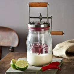 Kilner Butterfass mit Drehkurbel 1000 ml- Küchenhelfer