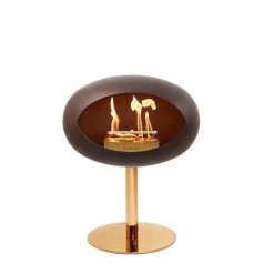 Le Feu Bioethanolkamin Ground Steel Low Mocca/Roségold Plate/Roségold Pole 50 cm- Kamine