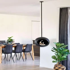 Le Feu Bioethanolkamin Sky Black/Black Pole 140 cm- Kamine