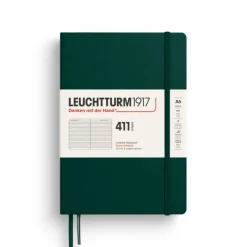 Leuchtturm1917 Notizbuch 411 Medium A5 Hardcover Forest Green Liniert- Schreibwaren