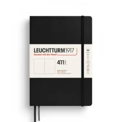 Leuchtturm1917 Notizbuch 411 Medium A5 Hardcover Schwarz Blanko- Schreibwaren