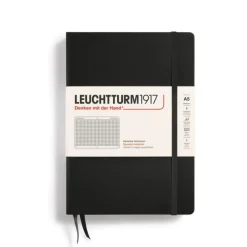 Leuchtturm1917 Notizbuch Medium A5 Hardcover Schwarz Kariert- Schreibwaren