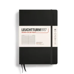 Leuchtturm1917 Notizbuch Medium A5 Hardcover Schwarz Liniert- Schreibwaren