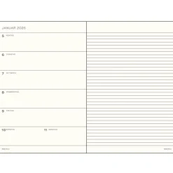 Leuchtturm1917 Wochenkalender 2026 & Notizbuch Medium A5 Hardcover Forest Green- Schreibwaren