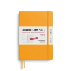 Leuchtturm1917 Wochenkalender 2026 & Notizbuch Medium A5 Hardcover Rising Sun- Schreibwaren