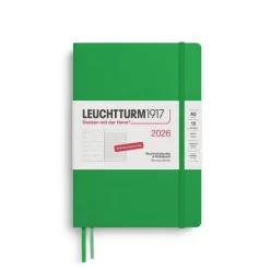 Leuchtturm1917 Wochenkalender 2026 & Notizbuch Medium A5 Hardcover Spring Leaf- Schreibwaren