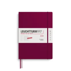 Leuchtturm1917 Wochenkalender 2026 & Notizbuch Master A4+ Hardcover Port Red Liniert- Schreibwaren