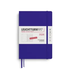 Leuchtturm1917 Wochenkalender 2026 & Notizbuch Medium A5 Hardcover Ink- Schreibwaren