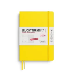 Leuchtturm1917 Wochenkalender 2026 & Notizbuch Medium A5 Hardcover Zitrone- Schreibwaren