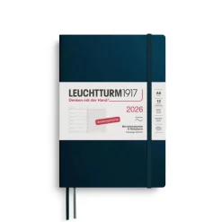 Leuchtturm1917 Wochenkalender 2026 & Notizbuch Medium A5 Softcover Deep Sea- Schreibwaren
