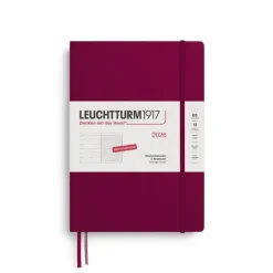 Leuchtturm1917 Wochenkalender 2026 Composition B5 Hardcover Port Red- Schreibwaren