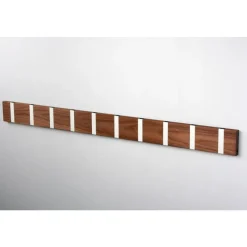 LoCa Knax Waagerechte Garderobenleiste 10 Haken Walnuss- Garderoben