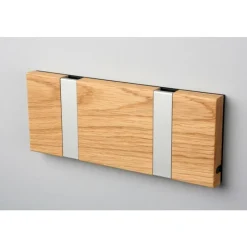 LoCa Knax Waagerechte Garderobenleiste 2 Haken Eiche Geölt- Garderoben