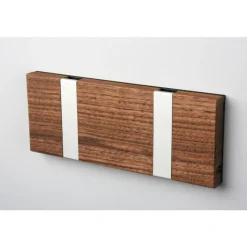 LoCa Knax Waagerechte Garderobenleiste 2 Haken Walnuss- Garderoben