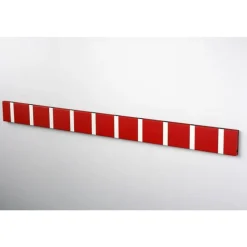 LoCa Knax Waagerechte Garderobenleiste 10 Haken Imperialrot- Garderoben