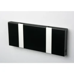 LoCa Knax Waagerechte Garderobenleiste 2 Haken Schwarz- Garderoben