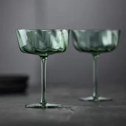 Lyngby Glas Vienna Champagnerschale Grün 4er Set- Champagnergläser