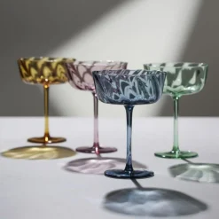 Lyngby Glas Vienna Champagnerschale Grün 4er Set- Champagnergläser