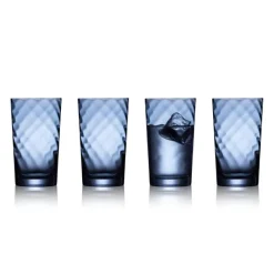 Lyngby Glas Vienna Highballglas Blau 4er Set- Spirituosengläser