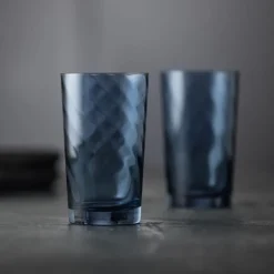 Lyngby Glas Vienna Highballglas Blau 4er Set- Spirituosengläser