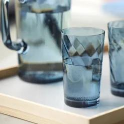 Lyngby Glas Vienna Highballglas Blau 4er Set- Spirituosengläser