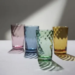 Lyngby Glas Vienna Highballglas Blau 4er Set- Spirituosengläser