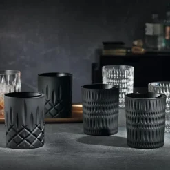 Nachtmann Ethno Whiskybecher Mattschwarz 2er Set- Spirituosengläser