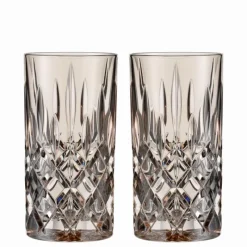 Nachtmann Noblesse Longdrinkglas Taupe 2er Set- Spirituosengläser