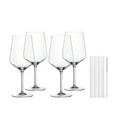 Nachtmann Tastes Good Cocktail-Spritz-Glas 4er Set mit Glastrinkhalmen- Universalweingläser