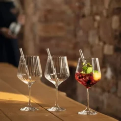 Nachtmann Tastes Good Gin & Tonic-Glas mit Glastrinkhalm 4er Set- Spirituosengläser