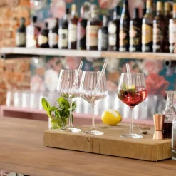 Nachtmann Tastes Good Gin & Tonic-Glas mit Glastrinkhalm 4er Set- Spirituosengläser