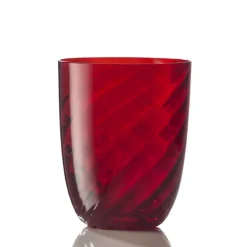 NasonMoretti Idra Wasserglas Rot Ottico Torse- Wassergläser