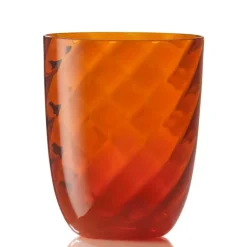 NasonMoretti Idra Wasserglas Orange Ottico Torse- Wassergläser