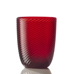 NasonMoretti Idra Wasserglas Rot Rigadin Ritorto- Wassergläser