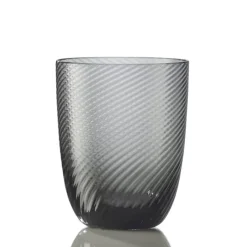 NasonMoretti Idra Wasserglas Grau Rigadin Ritorto- Wassergläser