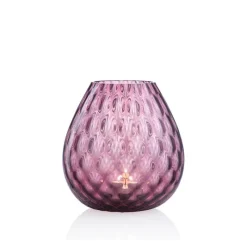 NasonMoretti Windlicht Macrame 15 cm Violett- Kerzenhalter