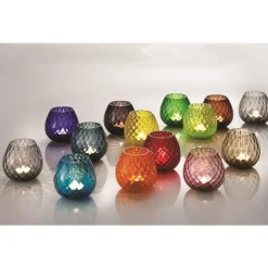 NasonMoretti Windlicht Macrame 12 cm Karamellbraun- Kerzenhalter