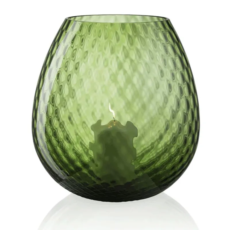 NasonMoretti Windlicht Macramé XXL Sorayagrün- Kerzenhalter