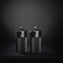Peugeot Night Chic Line Duo Pfeffer- und Salzmühle Mattschwarz 12 cm mit Edelstahltrichter- Küchenhelfer